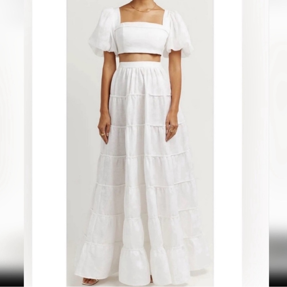 DISSH Aisle linen top and skirt set